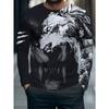 Men's casual daily long-sleeved T-shirt, with fashionable printed design, a comfortable and casual top that can be machine washed