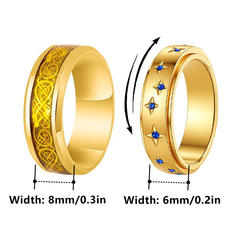 European & American Vintage High-End Stainless Steel Couple Rings