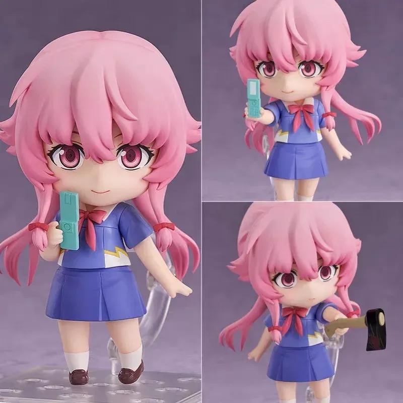 Anime Nendoroid Yuno Gasai 2316 Future Diary Chibi Action Figures Model Toys With Swappable Face Desktop Ornament Statues Gifts