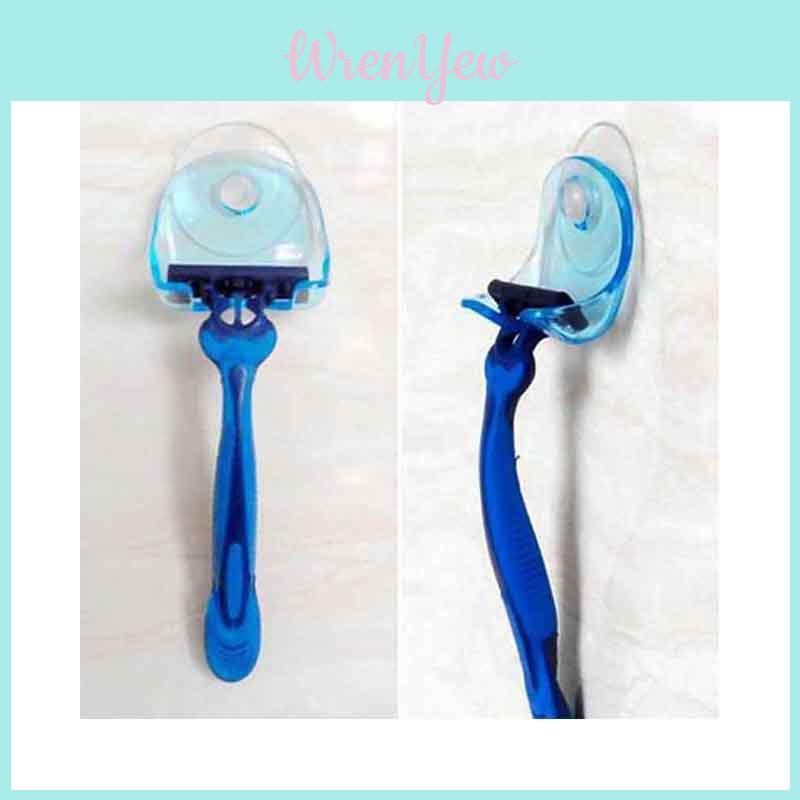 Modern Plastic Super Suction Cup Razor Organizer Holder For Bathroom Wall Storage