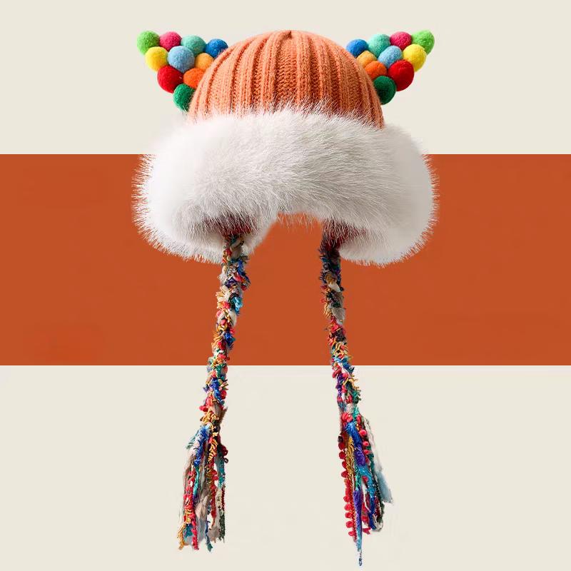 

Women s Cute Cat Ear Knit Beanie One Size