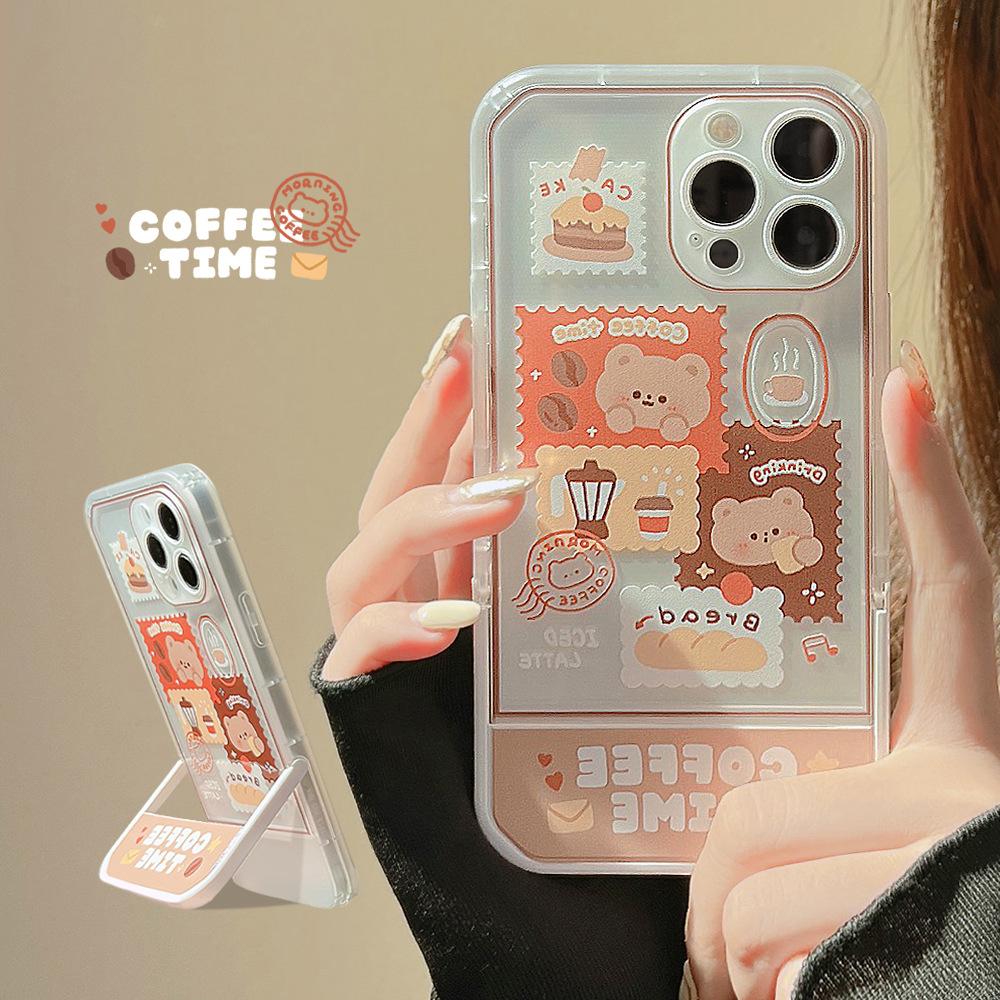 Original Applicable To IPhone15pro Max Apple 14 Mobile Phone Case 12 Transparent 16 Folding Bracket Xs13