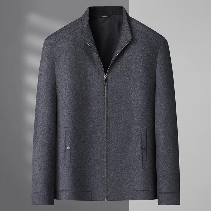 Men s Stand Collar Wool Blend Jacket 215