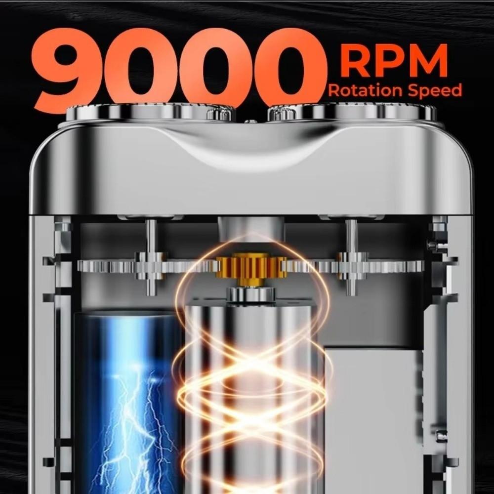 Rechargeable Electric Shaver Dual Head Men's Beard Trimmer Mini Rotary Razor  Travel