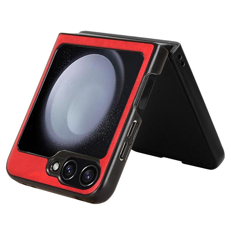 Para Samsung Galaxy Z Flip7 FE 5G/Z Flip6 5G Capa Couro Textura Lichia PC Rígido Capa de Telefone