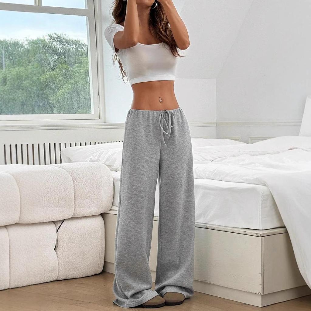 2026 Autumn/Winter Women's Casual Striped Cotton Drawstring Pants