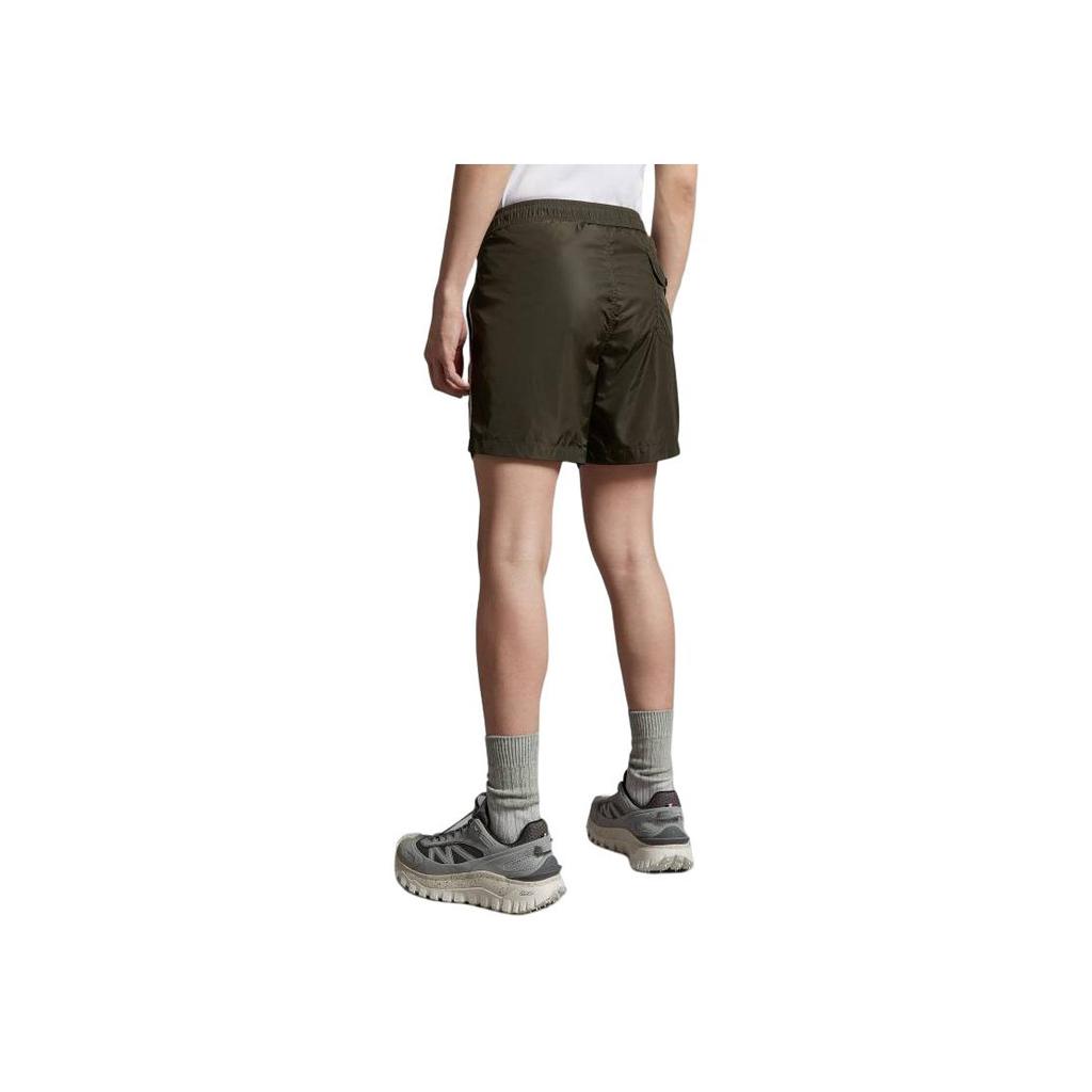 Moncler Striped Button Logo Casual Shorts Men shorts Brown I10912C0000653326833