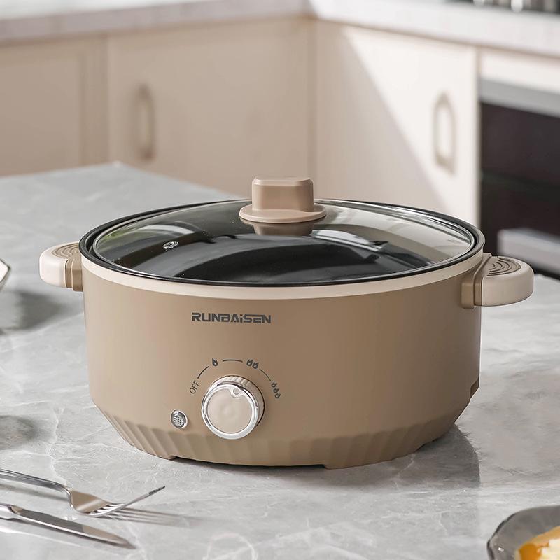 Multifunctional Electric Cooking Pot: Large Capacity Hot Pot, Non-Stick Frying Pan, Steamer - Ideal for Dormitories and Households