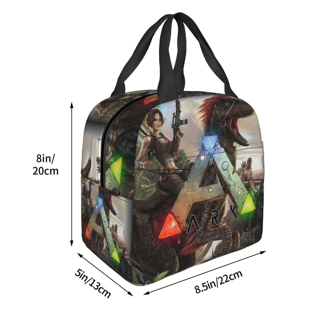 Tagesgeschenk Ark Survival Evolved Coole isolierte Lunchtasche für Frauen Büro-Kühler Thermische Lebensmittelbox Tragetasche Lunchboxen Behälter