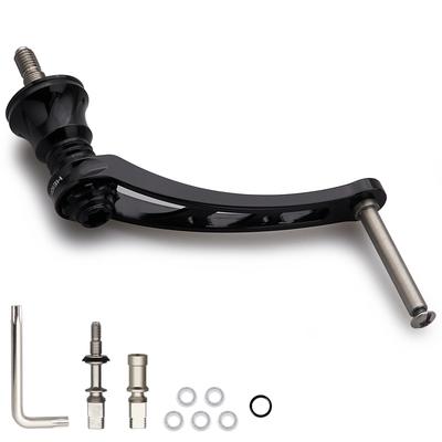 ERHÖHT 56mm Angelrollenhenkel Serie Bogen (Kein Knopf) für Shimano- und Daiwa-Spinnrollen (Schwarz) (HT05401)