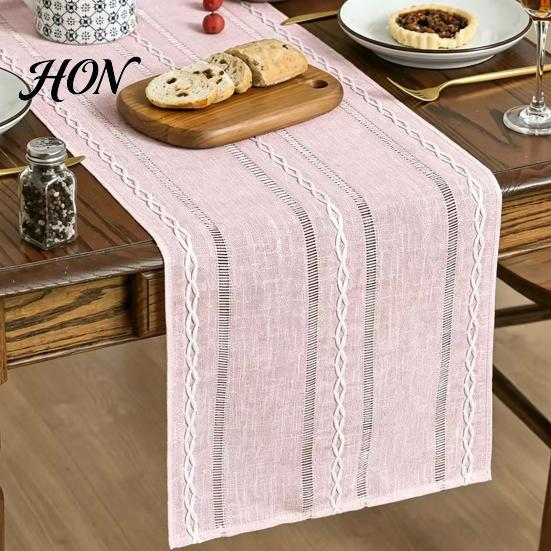 Centerpiece Table Runner Cotton Linen for Dining Table, Nordic Minimalist Long Desk Kitchen Coffee Tea Natural Rustic Home Decor