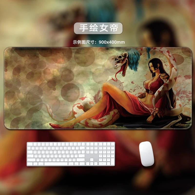 One Piece Leather Mouse Pad Oversized Small Office Gaming Keyboard Pad Desk Pad Bristle Bracelet Monkey D. Luffy Roronoa Zoro Decorative Desk Mat