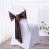 Elegant Chair Back Bow Tie Breathable Faux Silk and Stain Wedding Banquet Ribbon Chair Bands Party Supplies