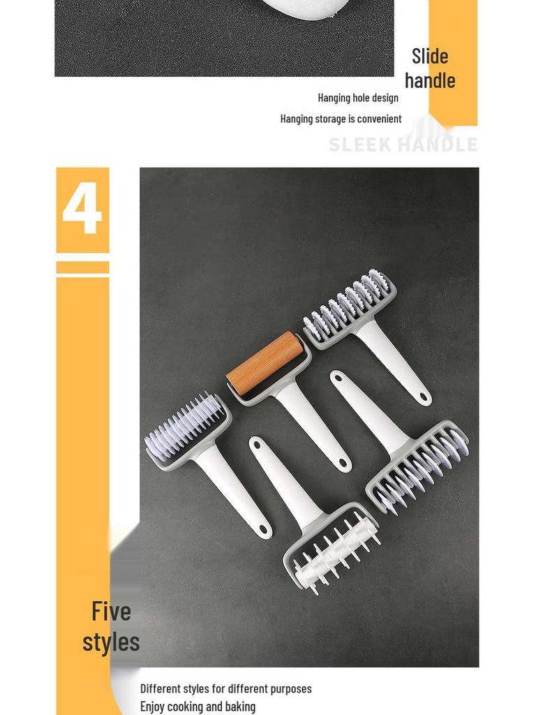 PP Rolling Pin Needle & Pizza Cutter: Creative Noodle & Flower Perforator, Roller Knife, and Baking Tool
