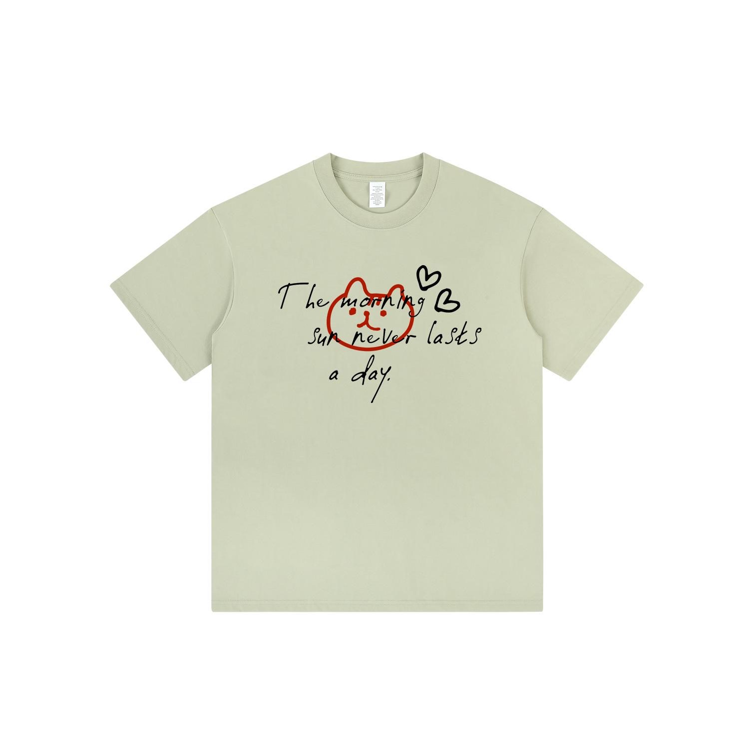 

Unisex Hand-painted Cat Graffiti Cotton Crew Neck Short Sleeve T-Shirt L