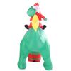 5.9FT Inflatable Father Xmas Ride On Dinosaur IP44 Water Proof Blow Up Xmas Yard Decoration for Home Outdoor Party US
