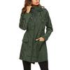 Outdoor Windproof Waterproof Lightweight Hooded Women Long Rain Coat Jacket