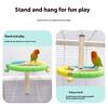 Wood Rotating Bird Perch Stand Toy For Parrots Budgies Cockatiels with Nonslip Exercise Wheel And Colorful Bells Decors