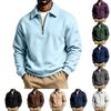 Men's Casual Full Zip Sweatshirt with Long Sleeves and Collar for Daily Wear