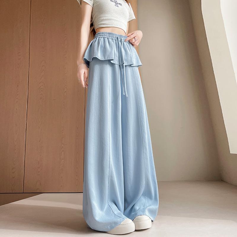Women s Loose-fit Lace Patchwork Skirt-style Pants - Spring/Summer 2026 Collection Large