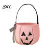 Festive Pumpkin Decoration Halloween Candy Bag for Kids, Trick or Treat Tote Cute Gift with Handle, Reusable Snack Bucket Party Favors Large