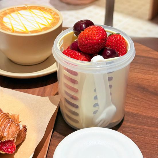 Salátová miska 501-600 ml Potravinářský PP Nepropustná Přenosná salátová krabička s víkem Vylepšená