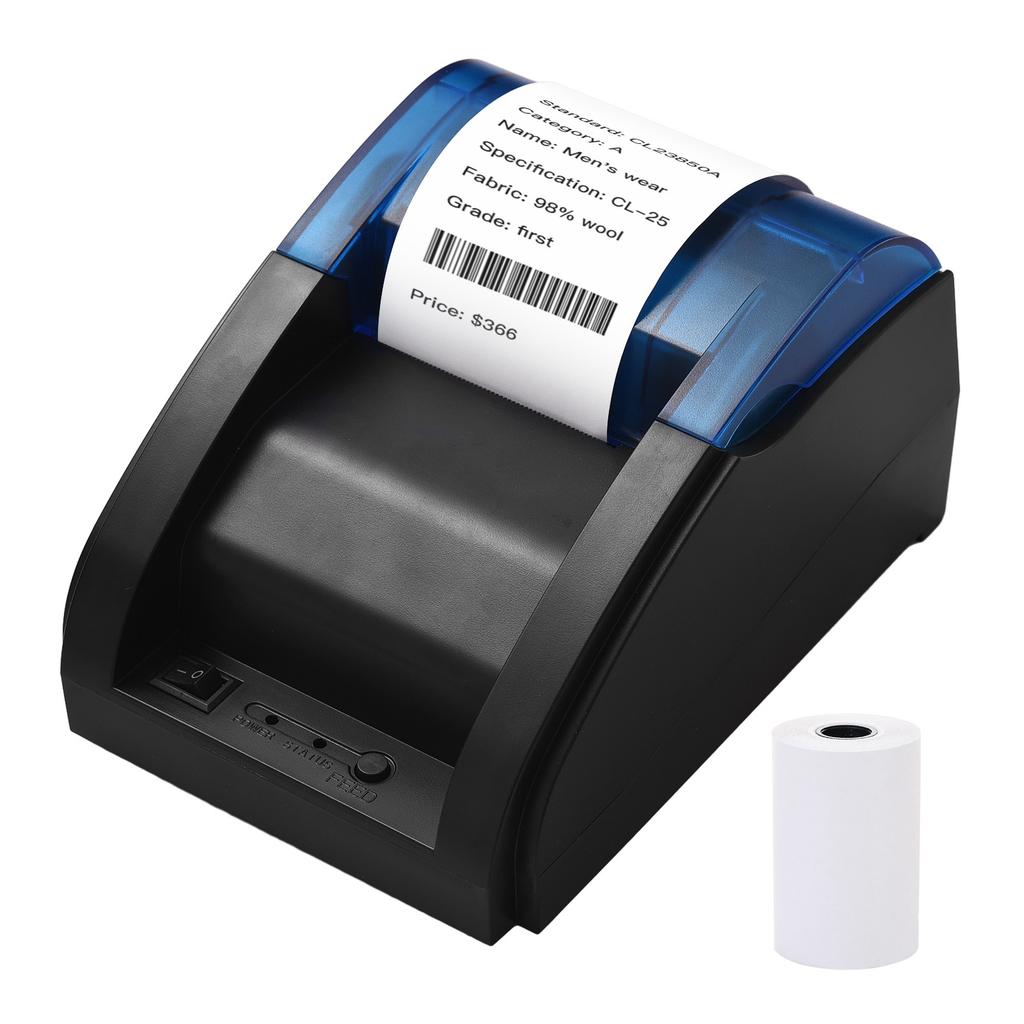58mm Desktop Receipt Printer POS Printer Direct Thermal Printing Compatible with Android/iOS/Windows Support ESC/POS for Shippin