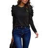 Women's Round-neck Fitted Bubble Sleeve Long-sleeved Top
