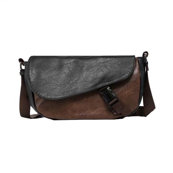 

Ретро сумка-мессенджер мужская, цветной блок, сумка через плечо, сумка на плечо из искусственной кожи, сумка через плечо для путешествий, поездок на работу, работы кофейный