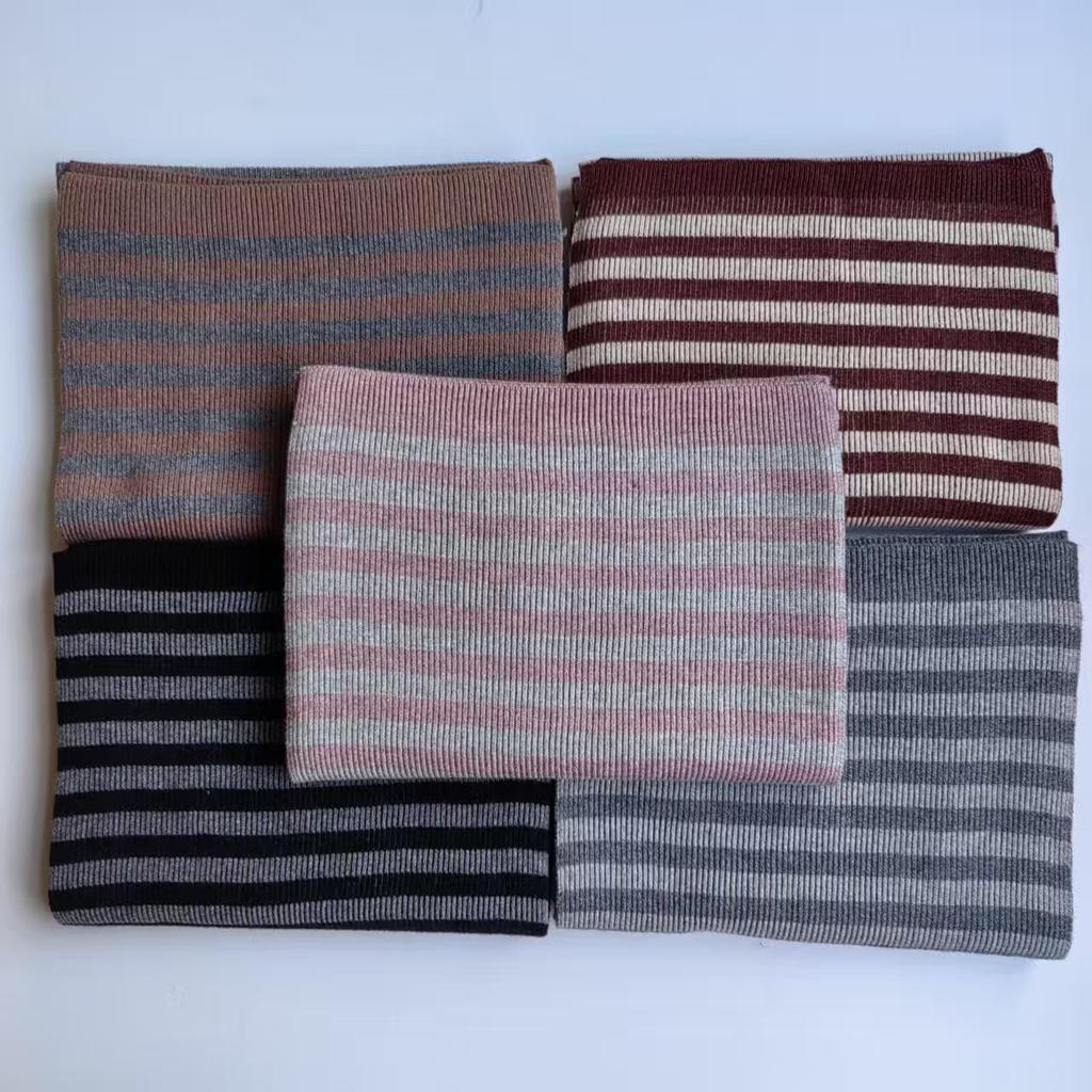 Retro Gestreifter Dickstrick Unisex Snood - Warm & Vielseitig für Herbst/Winter