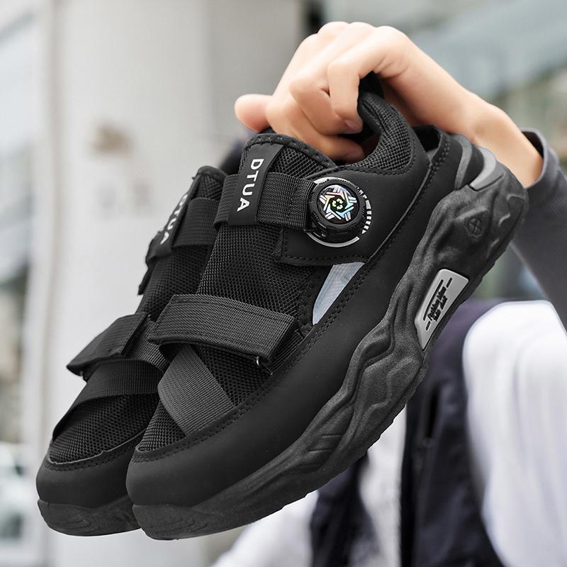 Outdoor Men's Sandals Fashion Mesh Men Casual Shoes Summer Non-slip Beach Shoes Hollow Breathable Lightweight Walking Sneakers