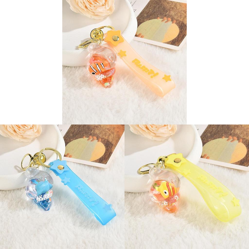 Marine Creatures Keychain With Starry Rope And Bell For Gift Giving