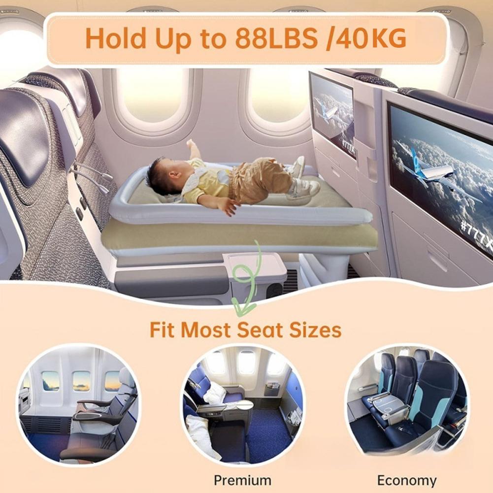 Toddler Inflatable Travel Bed Baby Travel Airplane Bed With High Sides Lightweight And Inflatable Kids Air Mattress Fits