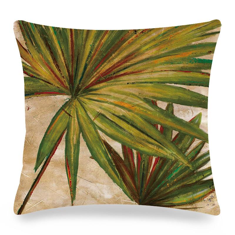 Retro Tropical Bamboo Digital Printing Short Plush Pillow Covers Decorative For Car Sofa Office Cushion Cover Home Goods