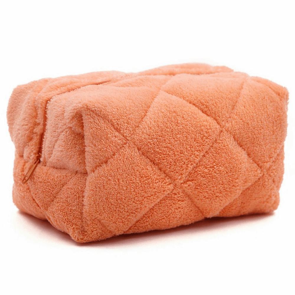 

Плюшевый материал косметичка большая вместимость несессер универсальная сумка для хранения ежедневное использование оранжевый