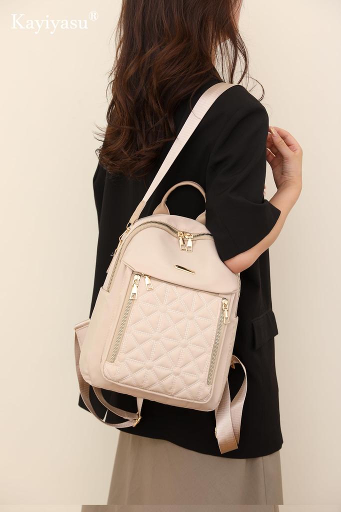 Kayiyasu Σακίδιο Πλάτης Ιδανικό για και στην Πόλη 3-Way Γυναικείο, Δημοφιλές, Πολλαπλές Θήκες, Κομψό, Casual, Ελαφρύ, Για Μετακινήσεις, Ταξίδι, (Μπεζ)