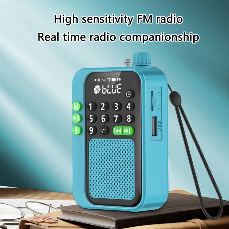Mini Pocket FM Radio High Sensitivity Digital Radios Receiver Wireless Bluetooth-compatible Speaker with LED Display