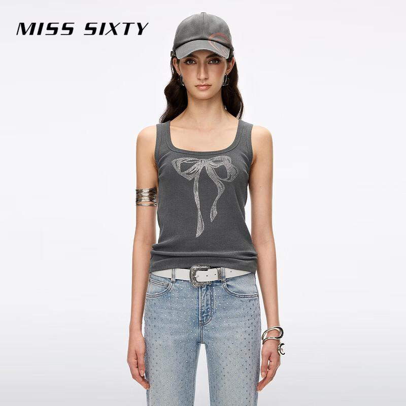 MISS SIXTY Embellished Square Neck Sleeveless Top S