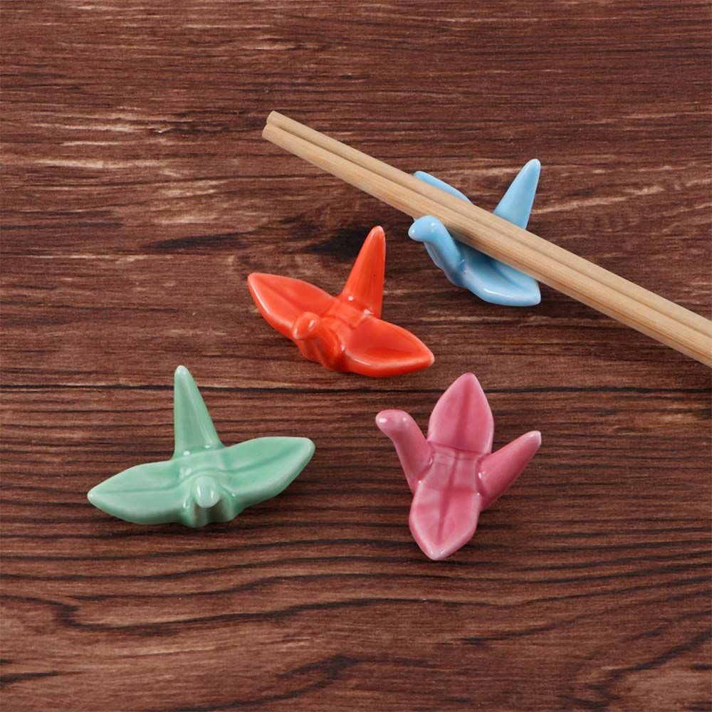 Paper crane Cute Kitchen Tools Ceramic Rest Chopsticks Stand Tableware Chopsticks Holder Chopsticks Spoon Rack