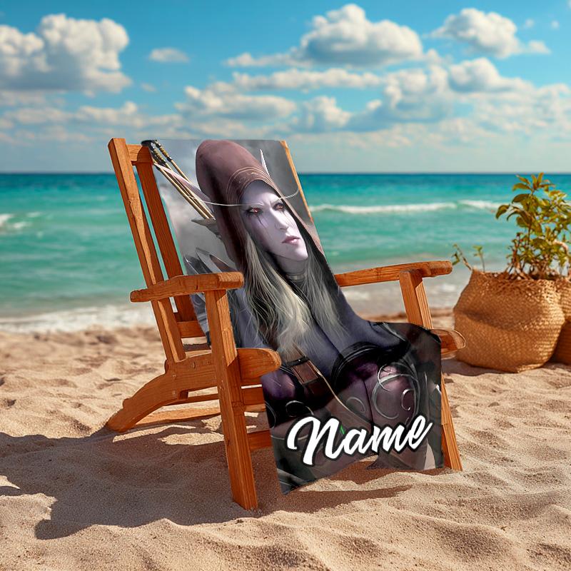Personalized customized proof beach towel with World of Warcraft pattern - soft, absorbent,quick-drying,perfect swimming,camping&bathing