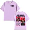 Rapper Anuel AA Real Hasta La Muerte Tour 2025 neues Album T-Shirts Herren Hip Hop Gothic T-Shirts 100% Kurzarm-T-Shirt