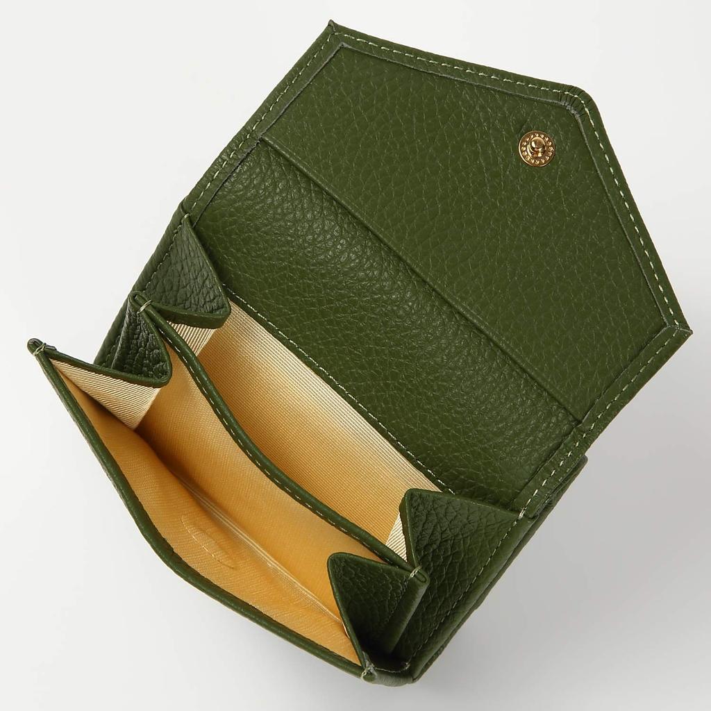 JULLY AND SHUSHU Women's Genuine Leather Tri-Fold Wallet, Compact, Gift, DR-OR (Green)