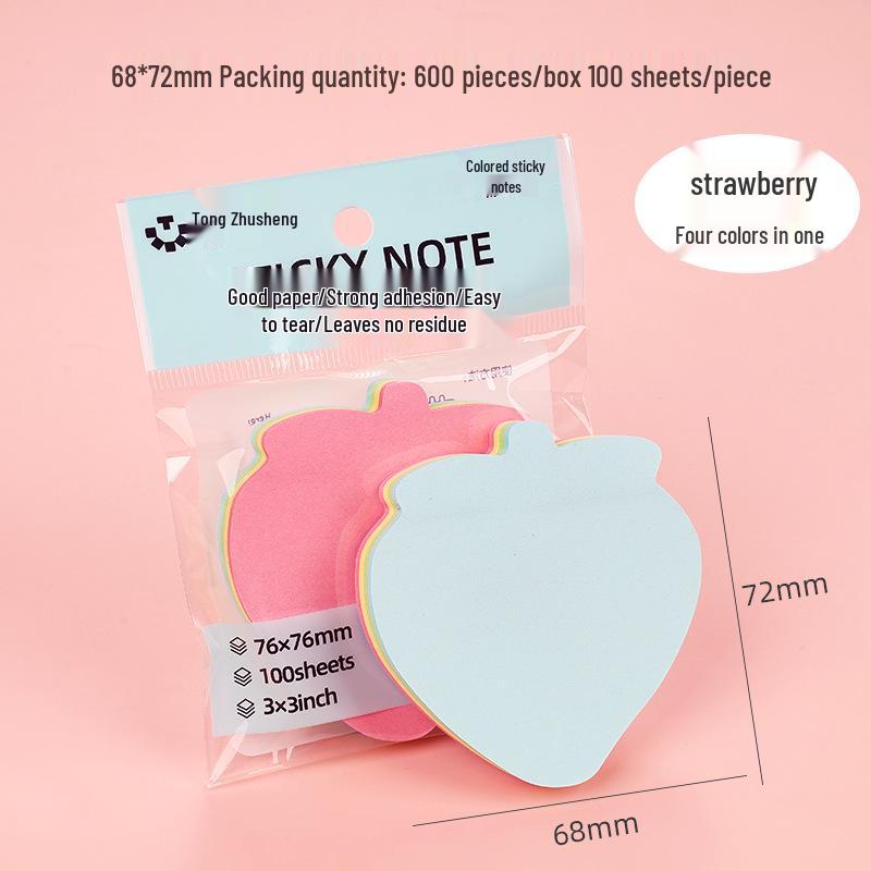 Creative Colorful Heart-shaped Sticky Notes Memo Pad for Students