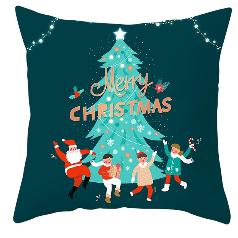 New Christmas Snowman Pillowcase Christmas Illustration Home Cushion Cover