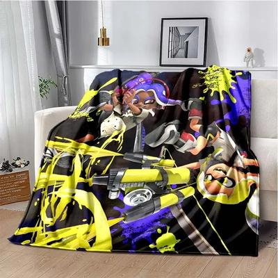 Juego, Splatoon, Moda Lindo Dibujo Animado Manta Suave de Felpa, Manta de Franela Dormitorio Gamer Cama Sofá Picnic Manta para Siesta de Oficina#(2)