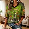 Women's Halloween Print V-Neck T-Shirt Casual Fashion Top