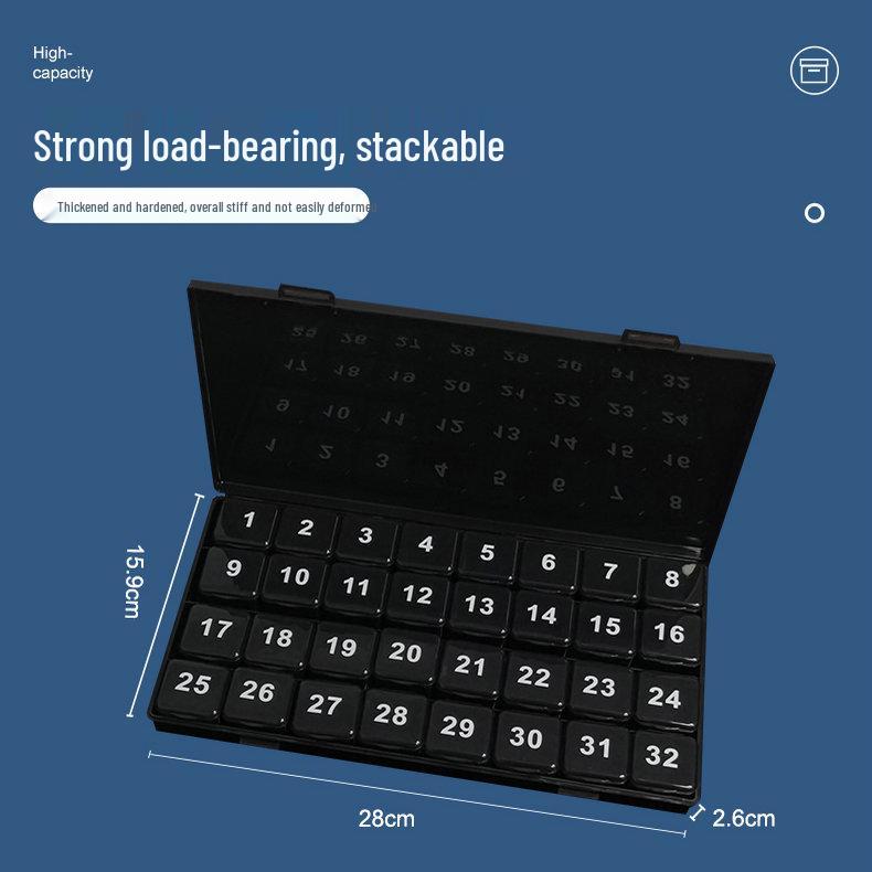 Large Capacity 32-Grid Monthly Pill Organizer Box