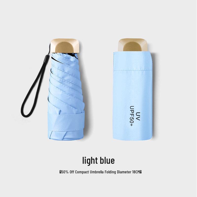 50% Off: Ultra-Light Mini Capsule Umbrella - 6 Ribs, UV Protection, for Sunny & Rainy Days, Women's Pocket Size