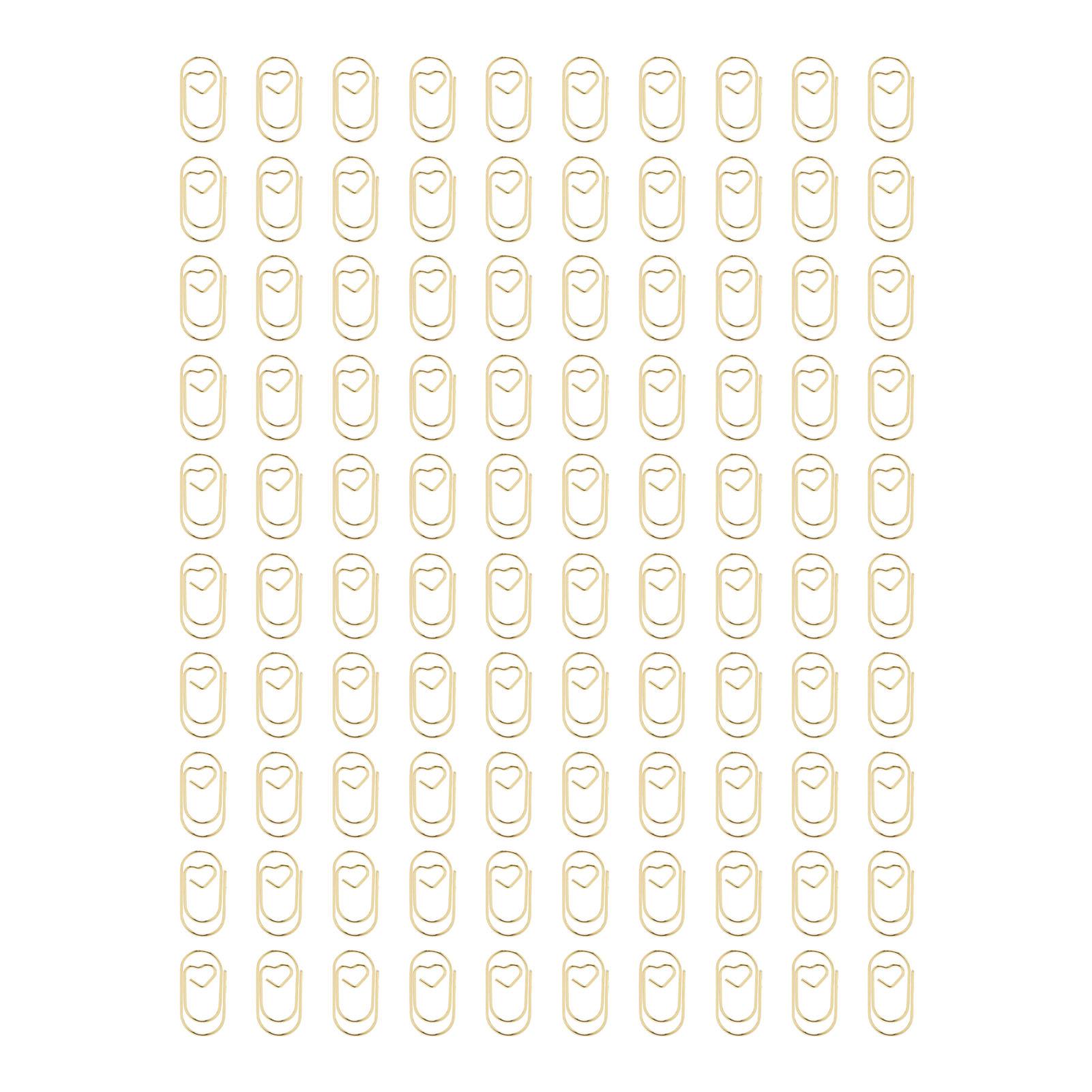 Health & Beauty Product Gold 100Pcs Paper Clips Portable Heart Shape Rustproof Electroplated Metal Paperclips Office Supplies