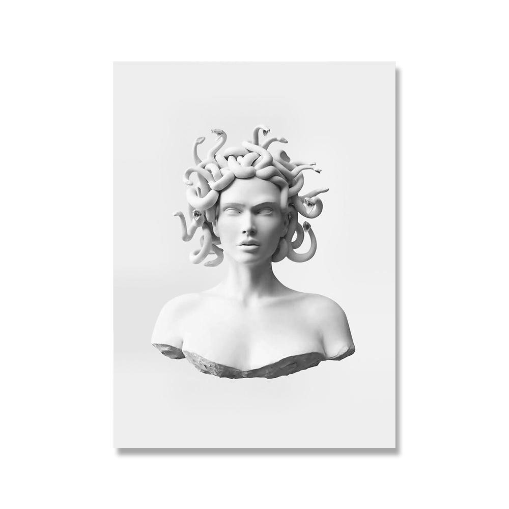 Black and White Marble Sculpture Art Prints Crying David Canvas Classical Painting Wall Posters Picture For Home Decoration